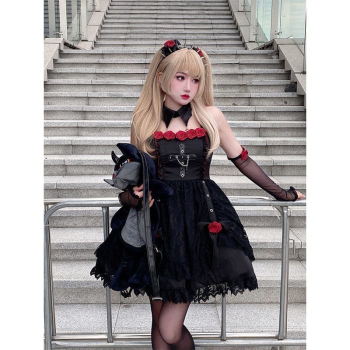 Lovely Rossy Black Misa Misa Style Black Dress