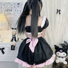 Lovely Sweet Girl Pink Cat Girl Maid Dress