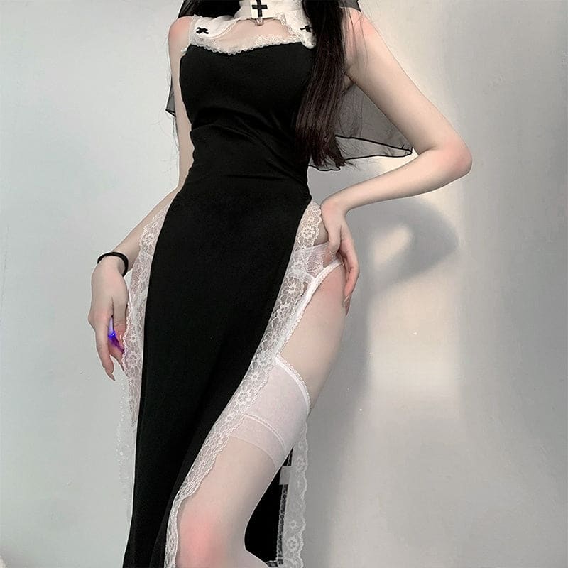 Lustful Nun Sweet Black Dress