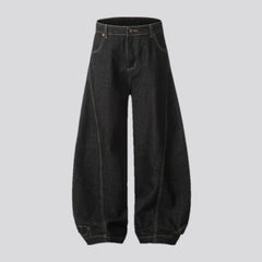 Medium rise barrel shape baggy-fit men's jeans
