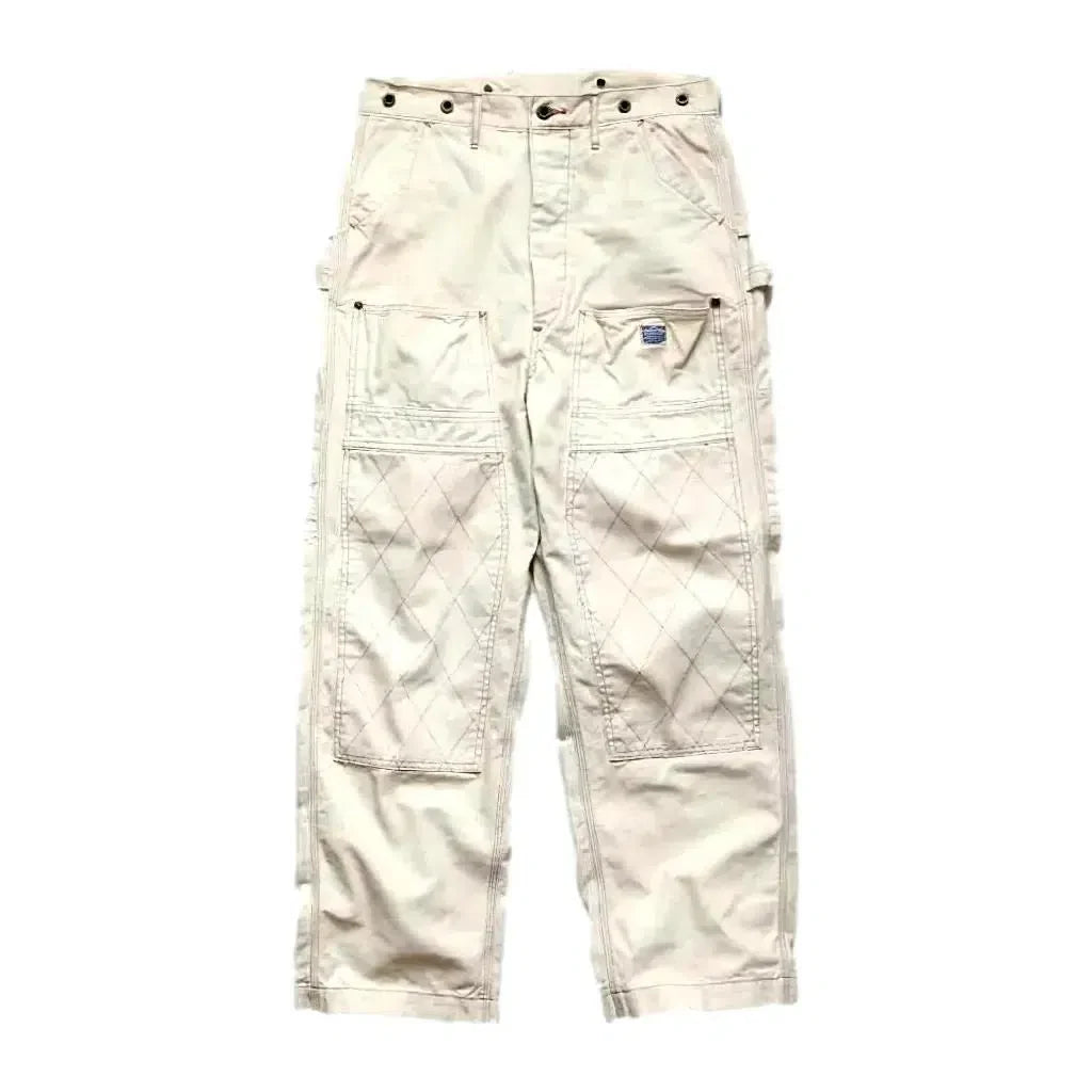 Mid-waist straight workwear jeans for men