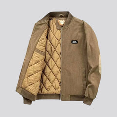 Monochrome casual style men's denim bomber jacket