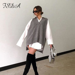 Mortuary Collection - Split Vest Sweater Dress
