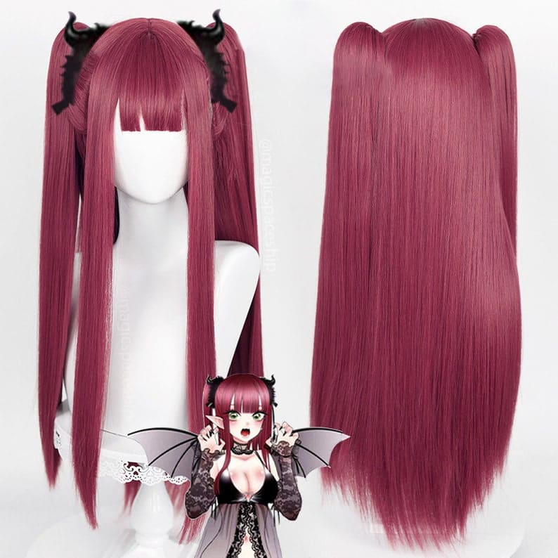 My Dress-Up Darling Succubus Riz Marin Kitagawa Gradient Rose Red Twintails Wig