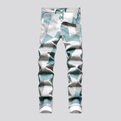 Painted skinny fit fashion men's jeans