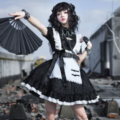 Panda Girl Gothic Anime Egirl Look Maid Suit Dress