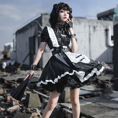 Panda Girl Gothic Anime Egirl Look Maid Suit Dress