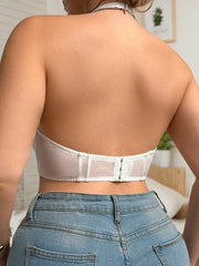 plus size Women's White Satin Corset Bra