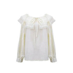 Preppy Style Kawaii Bow Lace Lovely Shirt Sweet Dress Set