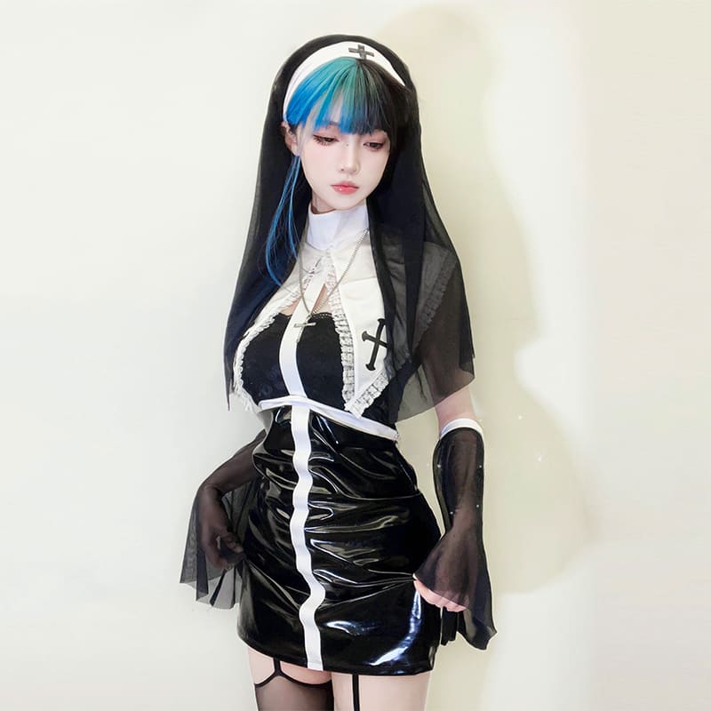 Punisher Nun Elena PU Dress