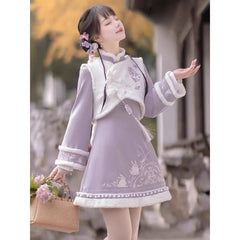 Purple Bunny Cheongsam Dress