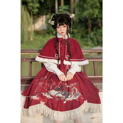 Red Dragon Lolita Tang Dress