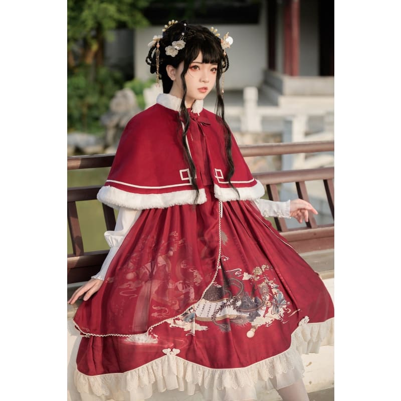 Red Dragon Lolita Tang Dress