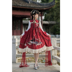 Red Dragon Lolita Tang Dress