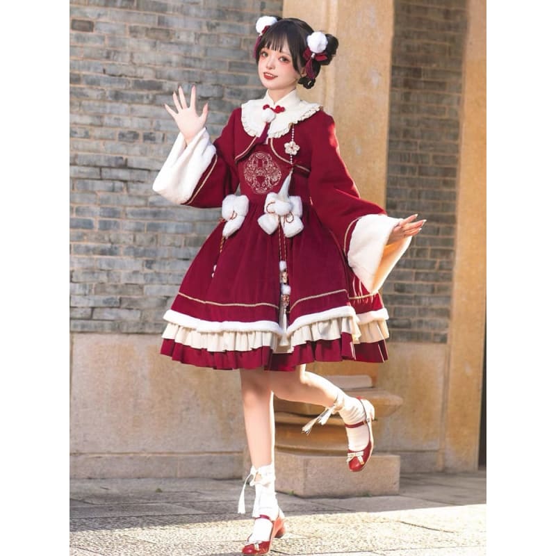 Red Sweet Vintage Chinese Dress