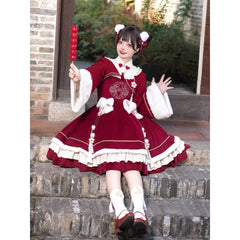 Red Sweet Vintage Chinese Dress