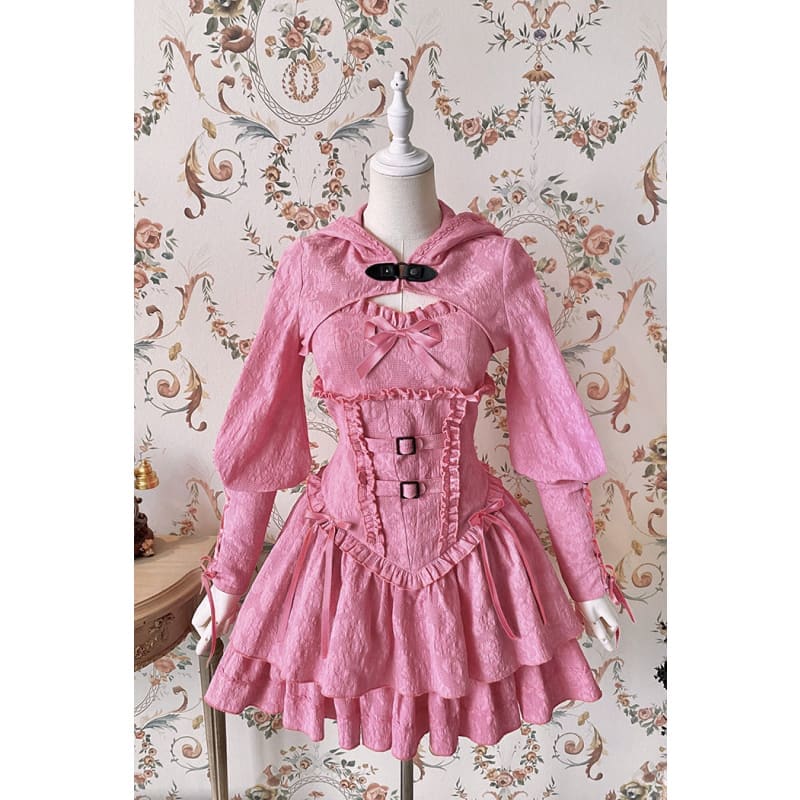 Reservation Lolita Red Hunter Amber JKS Dress Full Set