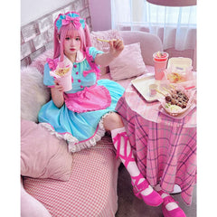 Retro Neon Bubble Gum Rollerskate Maid Lolita Dress