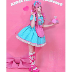 Retro Neon Bubble Gum Rollerskate Maid Lolita Dress