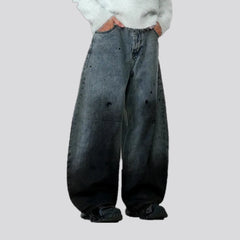 Retro paint pattern baggy men's jeans