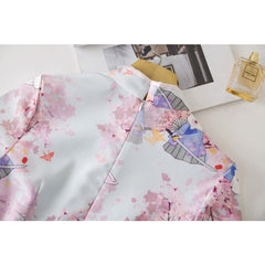 S-XXL Cute Anime Rabbit Cherry Blossom Pink Cheongsam Dress