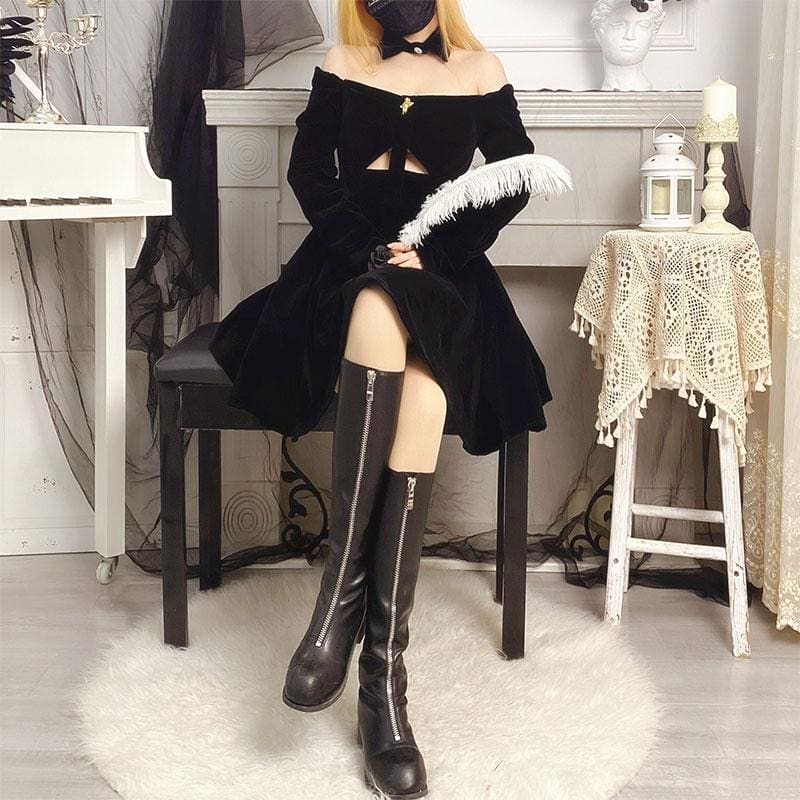 Sexy Hollow Off The Shoulder Dress EE0713