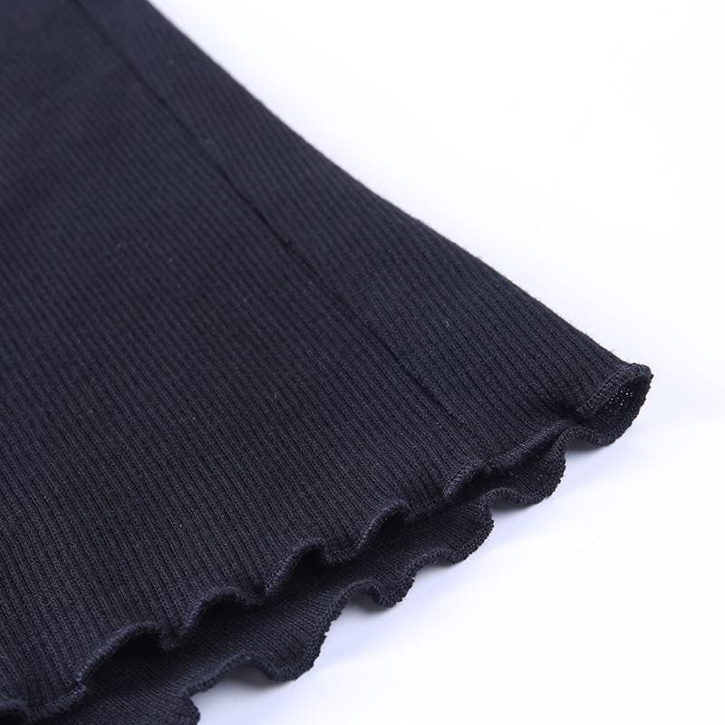 Simple Goth Side Lace Hip Drawstring Dress EE0855
