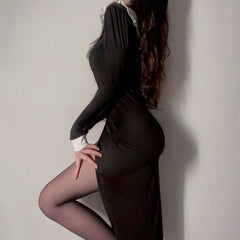 Simple Open Leg Alich Nun Dress