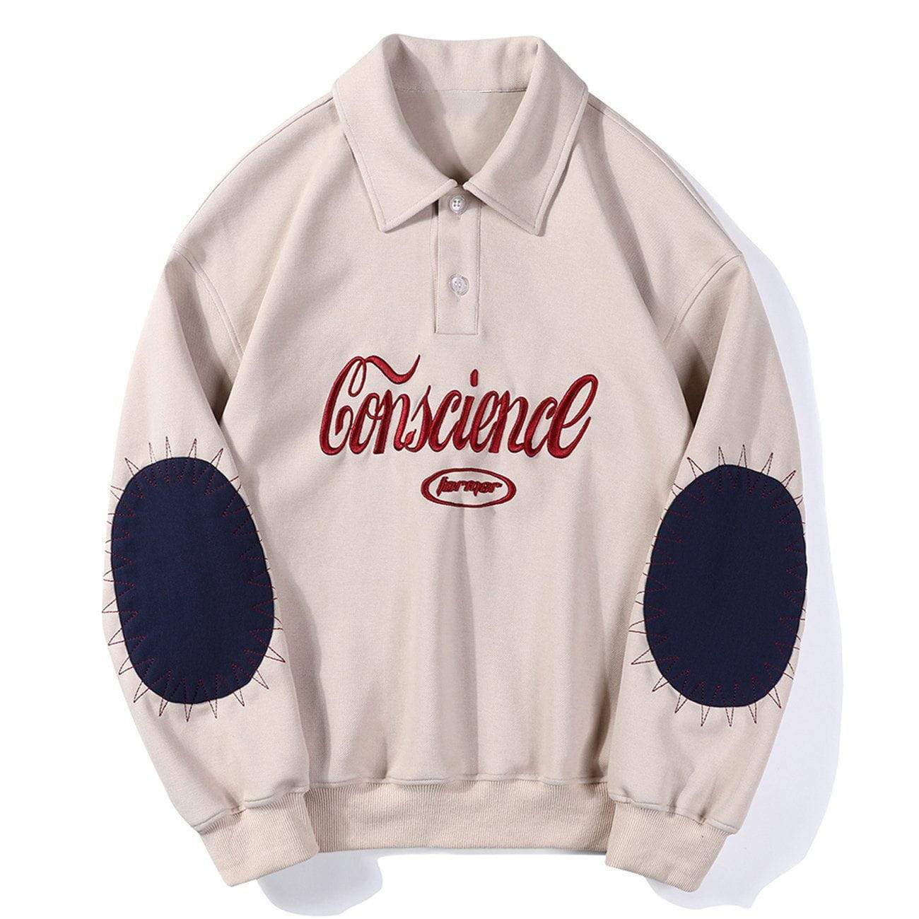 Embroidered Letters Conscience Soft Cotton Sweatshirt