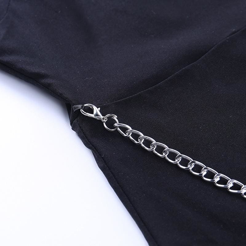 Spider Skull Suspender Black Dress EE0890