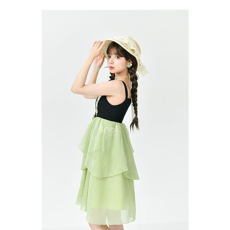 Spring Lovely Flower Girl Green Dress