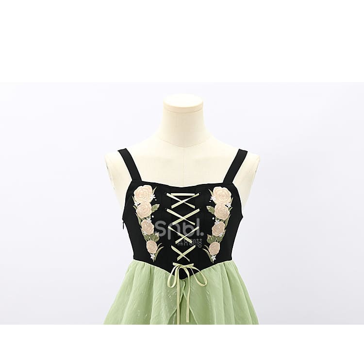 Spring Lovely Flower Girl Green Dress