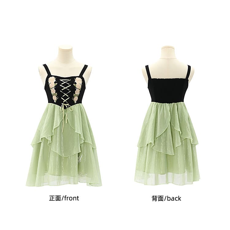Spring Lovely Flower Girl Green Dress