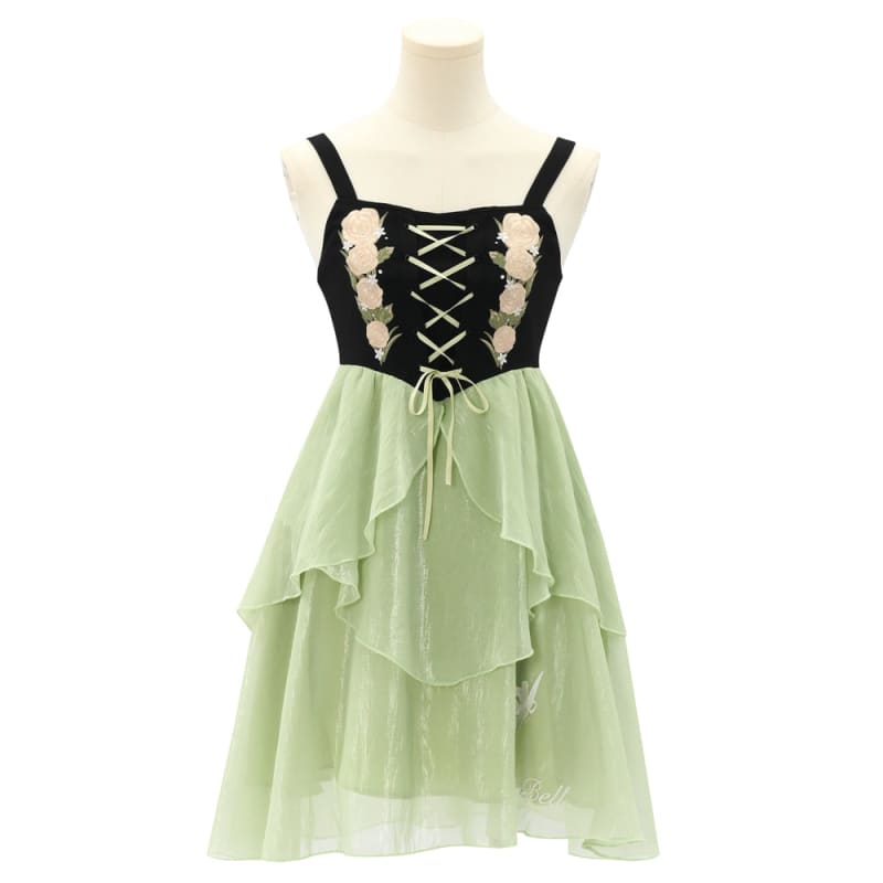 Spring Lovely Flower Girl Green Dress