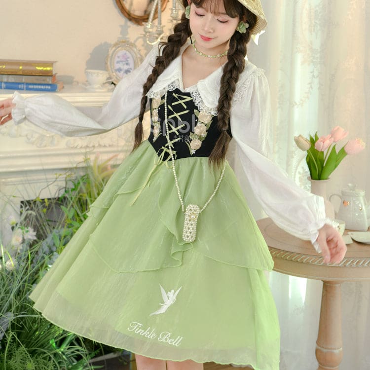 Spring Lovely Flower Girl Green Dress