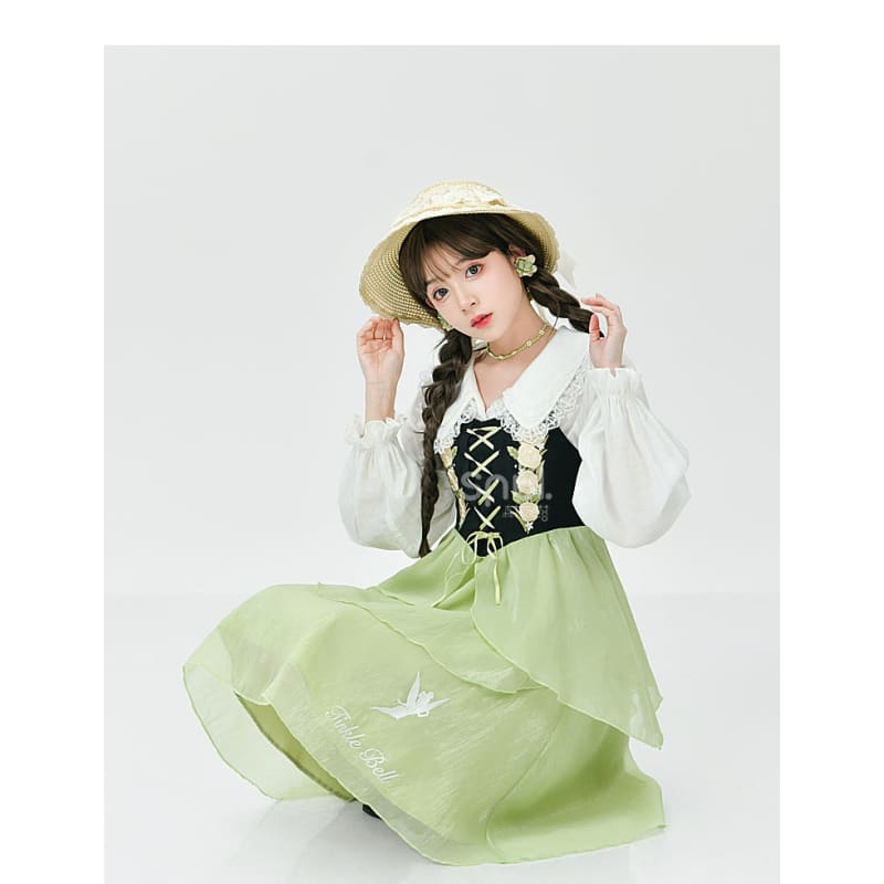 Spring Lovely Flower Girl Green Dress
