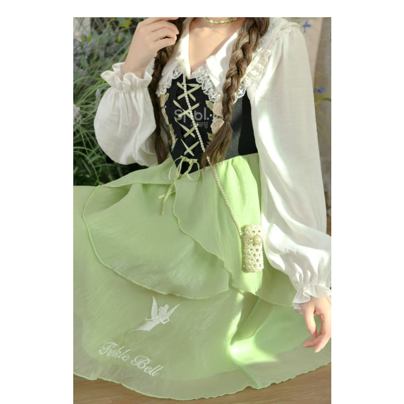 Spring Lovely Flower Girl Green Dress