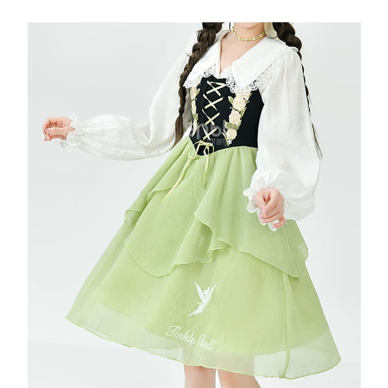 Spring Lovely Flower Girl Green Dress