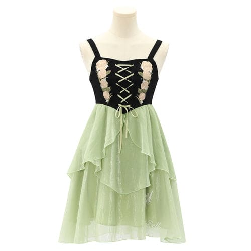 Spring Lovely Flower Girl Green Dress