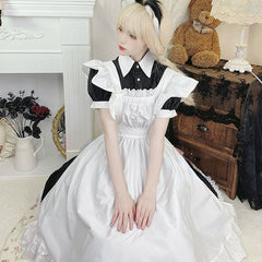 Sweet Classical Neko Maid Long Dress Short Sleeves