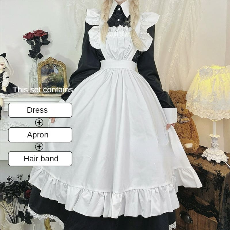 Sweet Classical Neko Maid Long Dress Short Sleeves