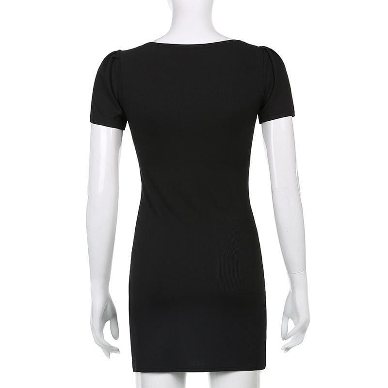 Sweet Comfy Witch Black Dress White Lace