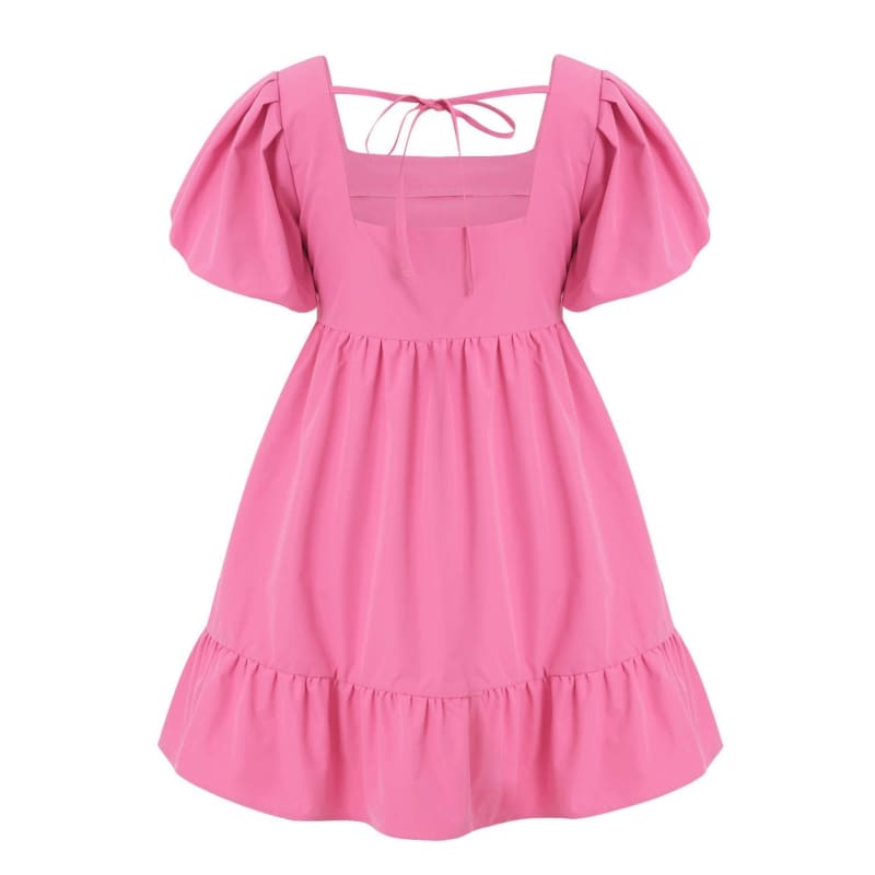 Sweet Puff Sleeve Dress