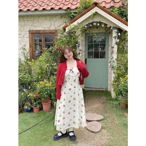 Sweet Retro Sling Floral Dress