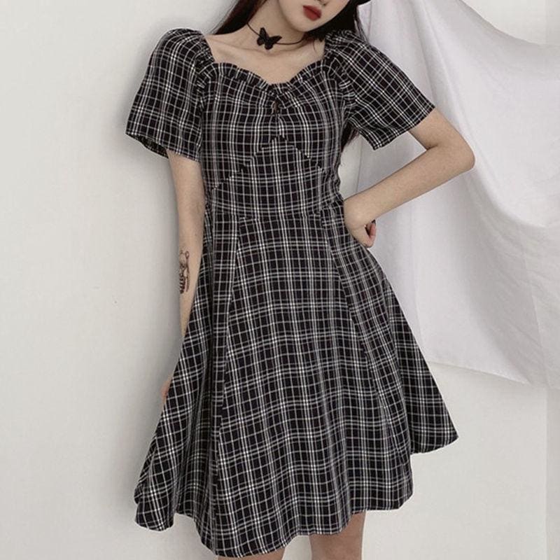 Sweet Summer Casual Plaid Long Dress