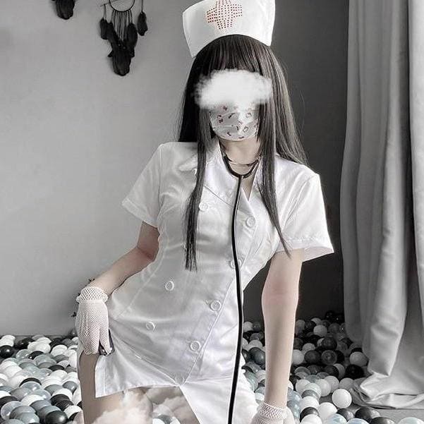 Uniform Seductive Nurse Doctor Uniform Cosplay Dress EE0814