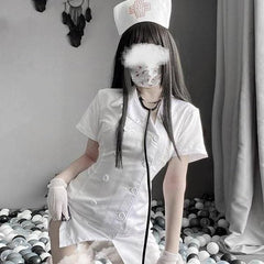Uniform Seductive Nurse Doctor Uniform Cosplay Dress EE0814