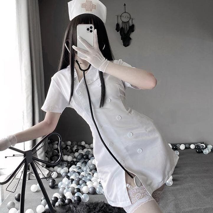 Uniform Seductive Nurse Doctor Uniform Cosplay Dress EE0814