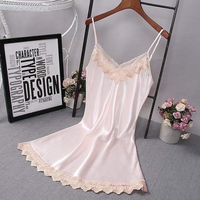 V-Neck Lace Homewear Night Dress Lingerie