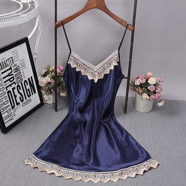 V-Neck Lace Homewear Night Dress Lingerie